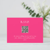 Heißrosa Hochzeits-QR-Code Modern (Stehend Vorderseite)