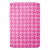 Heißrosa Houndstooth Karo Design Badematte (Vorderseite Vertikal)