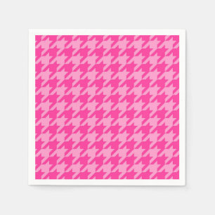 Heißrosa Houndstooth Karo Design Serviette