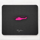 Heißrosa Hubschrauber Mousepad (Vorne)