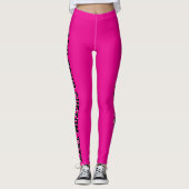 Heißrosa individuelle Leggings mit Text Design (Vorderseite)