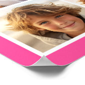 Heißrosa Instagram-Fotocollage Benutzerdefiniertes Poster (Ecke)