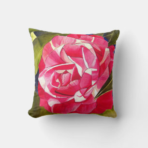 Heißrosa Kamelie floral Kissen