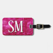 Heißrosa Kunstleder-Monogramm Gepäckanhänger (Vorderseite horizontal)