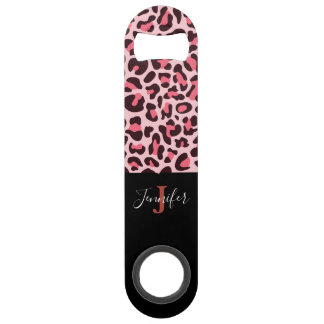 Heißrosa Leoparden-Druck Schnellflaschenöffner Speed Flaschenöffner