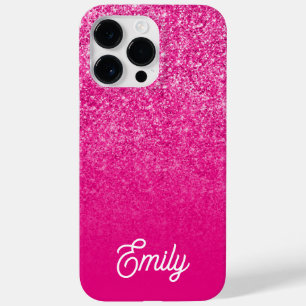 Heißrosa Luxusglitter und Ombre Case-Mate iPhone 14 Pro Max Hülle