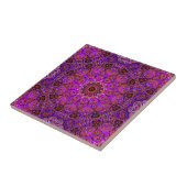 Heißrosa Mandala-Kaleidoskop-Muster Fliese (Seite)