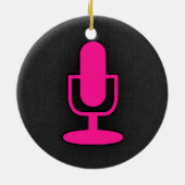 Heißrosa Mikrofon Keramikornament (Hinten)