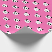 Heissrosa - Minimalistisches Panda-Muster Geschenkpapier (Ecke)