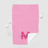 Heißrosa-Monogramm Golfhandtuch (Insitu)