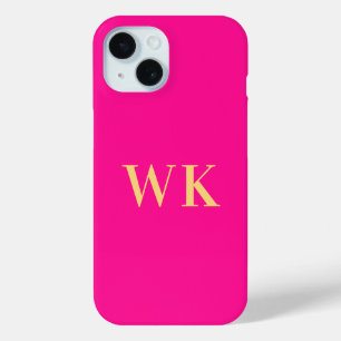 Heißrosa-Monogramm-Initialen Case-Mate iPhone Hülle