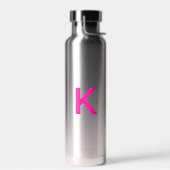 Heißrosa-Monogramm-Initialen-Name Geschenk-Party-F Trinkflasche (Links)