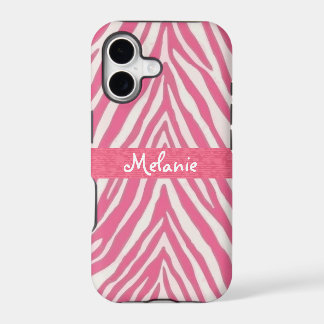 Heißrosa Monogramm iPhone-Hülle
