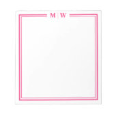 Heißrosa Monogramm Notizblock (Vorderseite)