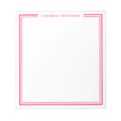 Heißrosa Monogramm Notizblock (Vorderseite)