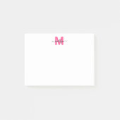 Heißrosa-Monogramm Post-it Klebezettel (Vorderseite)