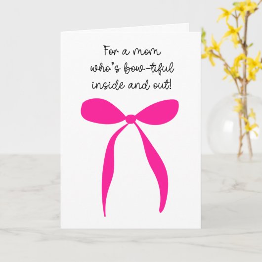 Heissrosa Muttertag Karte (Gelbe Blume)