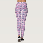 Heißrosa Navy-Madras-Patchwork-Stil Kariert Tartan Leggings (Rückseite)