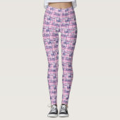 Heißrosa Navy-Madras-Patchwork-Stil Kariert Tartan Leggings (Vorderseite)