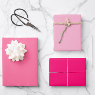 Heißrosa Pastell Mädchenhaft Weihnachten Süß Festl Geschenkpapier Set