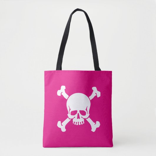 Heissrosa Piraterie, Skull und Crossbones, Flagge Tasche (Vorderseite)