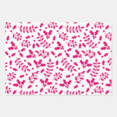 Heissrosa Rentier, Weihnachtsbäume und Holly Geschenkpapier Set (Vorderseite 2)