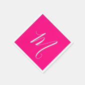 Heißrosa-schickes Monogramm Serviette (Ecke)