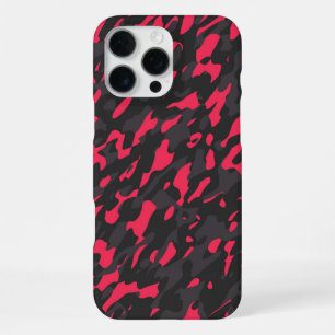 Heißrosa Schwarz Lila Camouflage Abstract iPhone 16 Pro Max Hülle