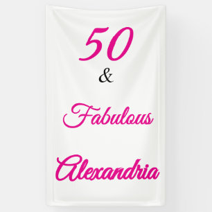 Heißrosa Schwarze 50 & Fabelhafte 50. Geburtstagsf Banner