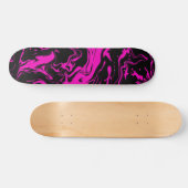 Heißrosa schwarze abstrakte Wirbel Skateboard (Horizontal)