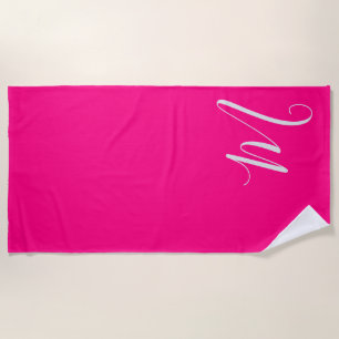 Heissrosa - Sie chic monogramm Strandtuch