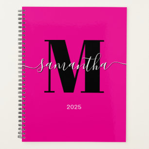 Heißrosa Signatur-Monogramm 2025 Planer