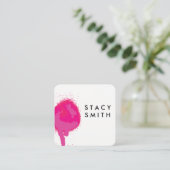 Heißrosa Spray Quadratische Visitenkarte (Stehend Vorderseite)