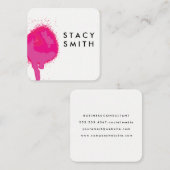 Heißrosa Spray Quadratische Visitenkarte (Vorne/Hinten)