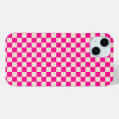 Heißrosa und braunes Schachbrettmuster Case-Mate iPhone Hülle (Rückseite (Horizontal))
