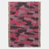 Heißrosa und Burgunder Camouflage Decke (Vorderseite Vertikal)
