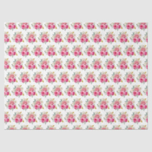 Heißrosa und goldene elegante Blumen Seidenpapier