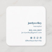 Heissrosa und Marinehaarsaal Quadratische Visitenkarte (Rückseite)