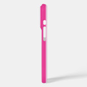 Heißrosa und Rosa monogrammierte Streifen Case-Mate iPhone Hülle (Rückseite / Links)