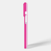 Heißrosa und Rosa monogrammierte Streifen Case-Mate iPhone Hülle (Rückseite / Links)