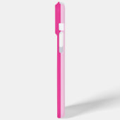 Heißrosa und Rosa monogrammierte Streifen Case-Mate iPhone Hülle (Rückseite / Links)