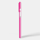Heißrosa und Rosa monogrammierte Streifen Case-Mate iPhone Hülle (Rückseite / Links)