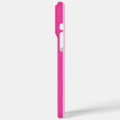 Heißrosa und Rosa monogrammierte Streifen Case-Mate iPhone Hülle (Rückseite / Links)