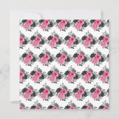 Heissrosa und Silberne Elegante Blume Geburtstag Karte (Rückseite)