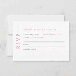 Heißrosa und weiße Hochzeitseinladung RSVP Antwort