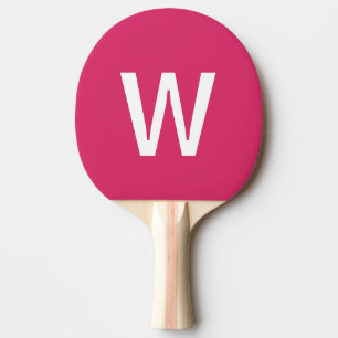Heißrosa und weiße personalisierte Ping-Pong-Ball Tischtennis Schläger