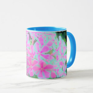 Heißrosa und weiße Pfefferminz-Dreh-Blume Tasse