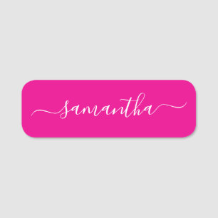 Heißrosa und weißes girly Signature Namensschild