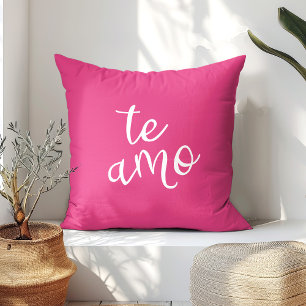 Heißrosa Weiß Te Amo Kissen