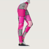 Heißrosa Zebradruck-Patchwork-Leggings Leggings (Rechts)